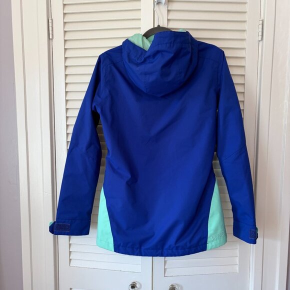 Burton women's Horizon snowboard jacket small blue mint hooded Mountain Dew - Picture 5 of 13